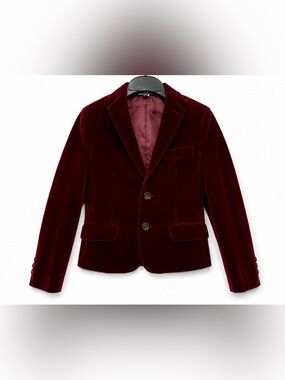 Class Club Boys Modern Fit Burgundy Velvet Blazer Jacket Size 8